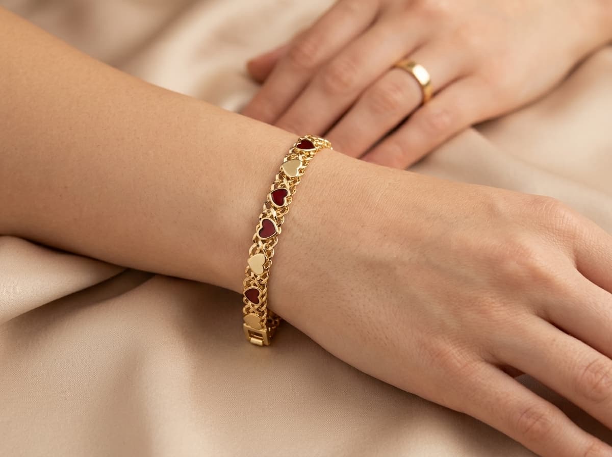Xuping Amore Chain / Sıralı Kalp Figürlü Zincir Bileklik — 1