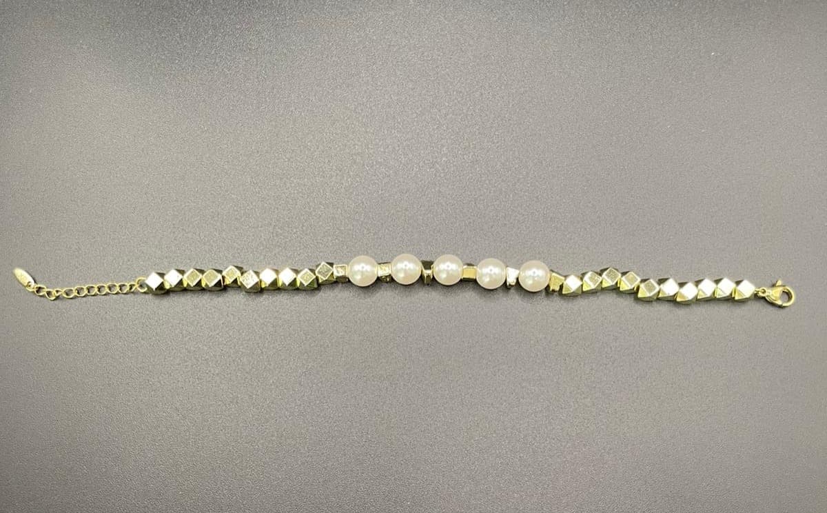 Xuping Modern Pearl & Cube / Geometrik Küp ve İnci Kombin Bileklik — 3