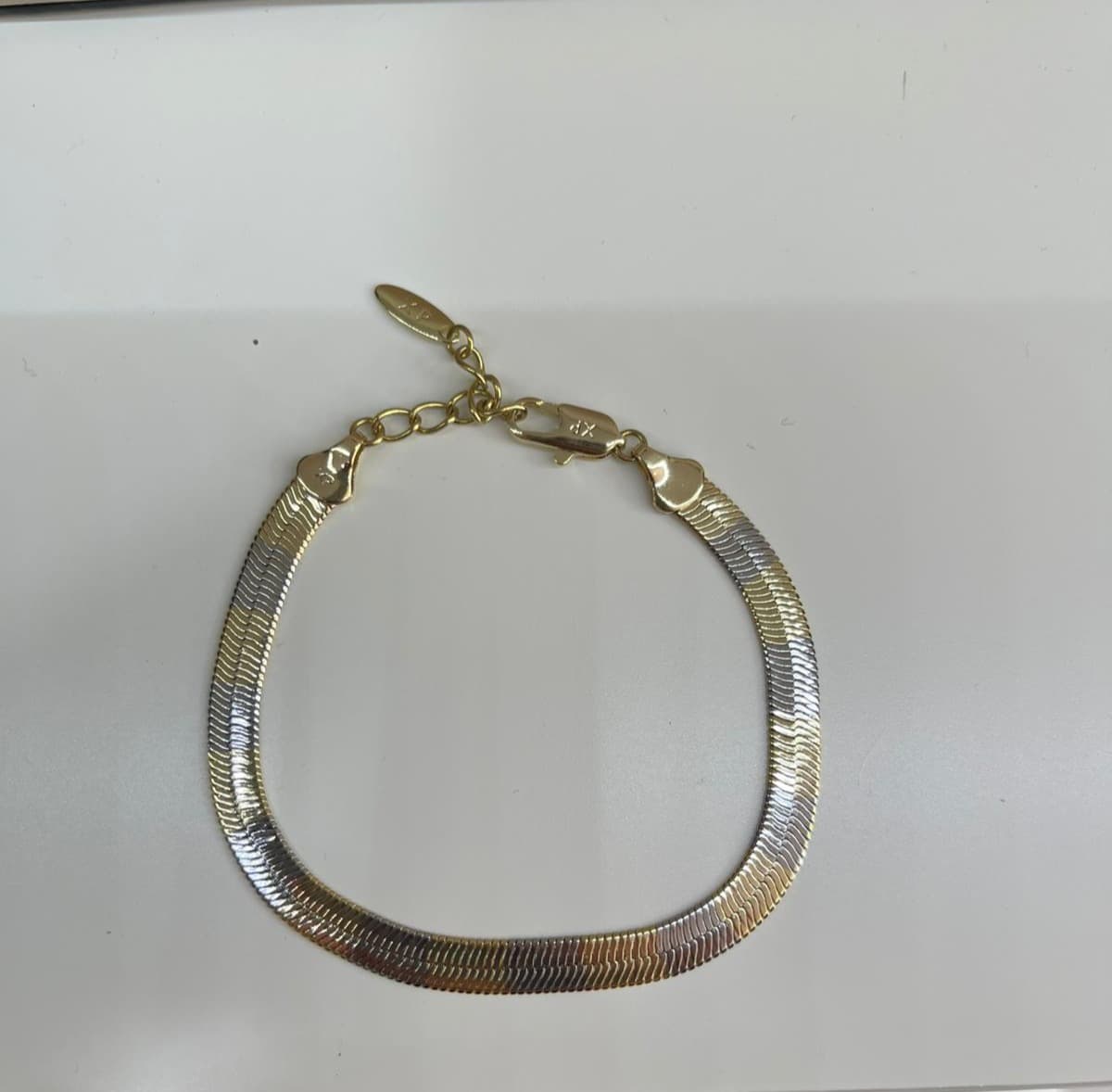 Xuping Tri-Color Herringbone / Üç Renkli İtalyan Ezme Zincir Bileklik — 2