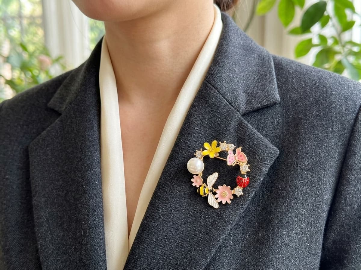Spring Garland / Çelik Mineli Bahar Çelengi Broşu — 1